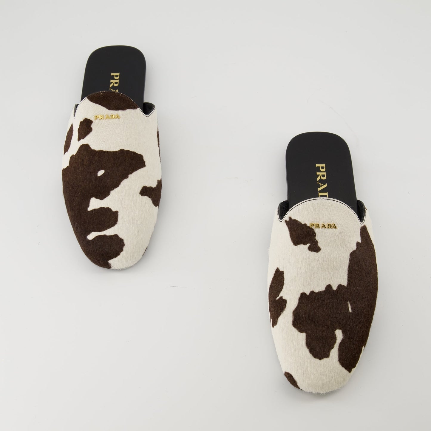 Cow Print Calf Hair Mule Flats