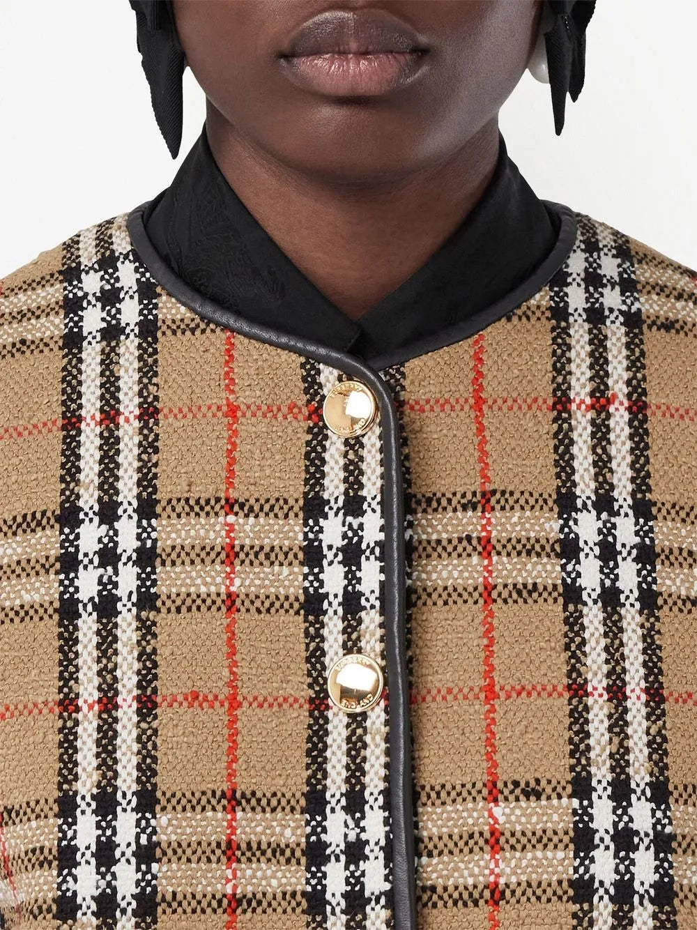 Vintage Check Tweed Fringe Jacket