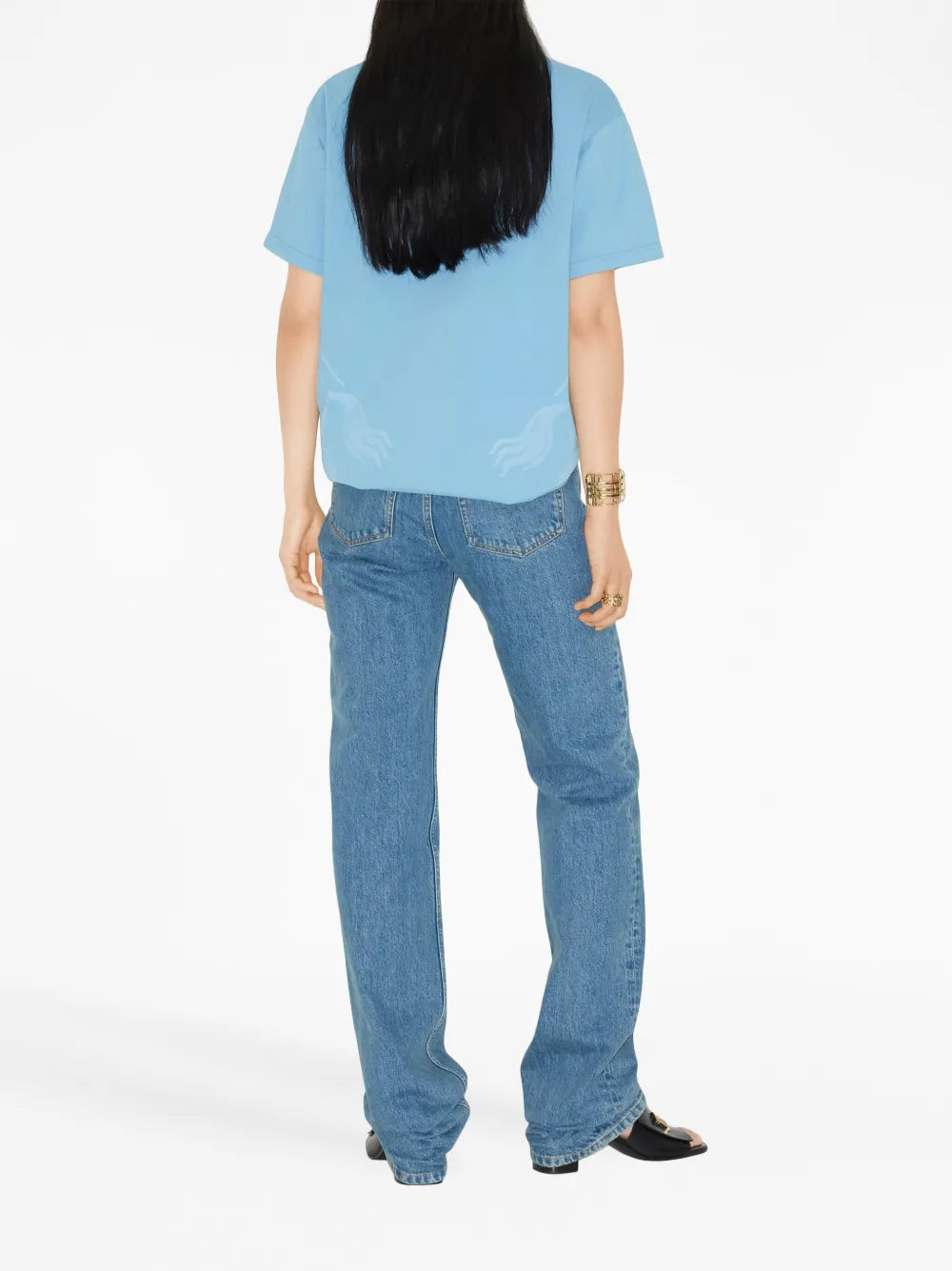 Blue Straight-Leg Denim Jeans
