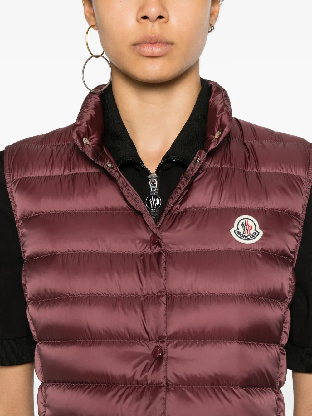 Burgundy Quilted Down Vest