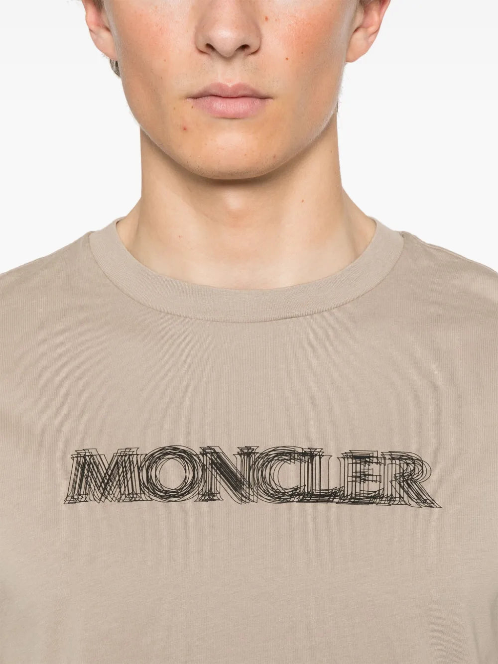 Beige Blurred Logo T-Shirt