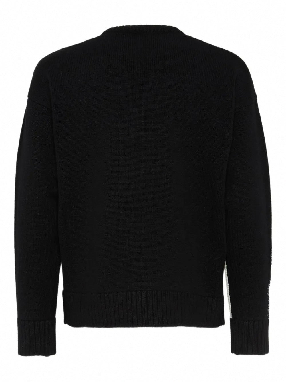 Black & White Intarsia-Knit “D2” Logo Jumper