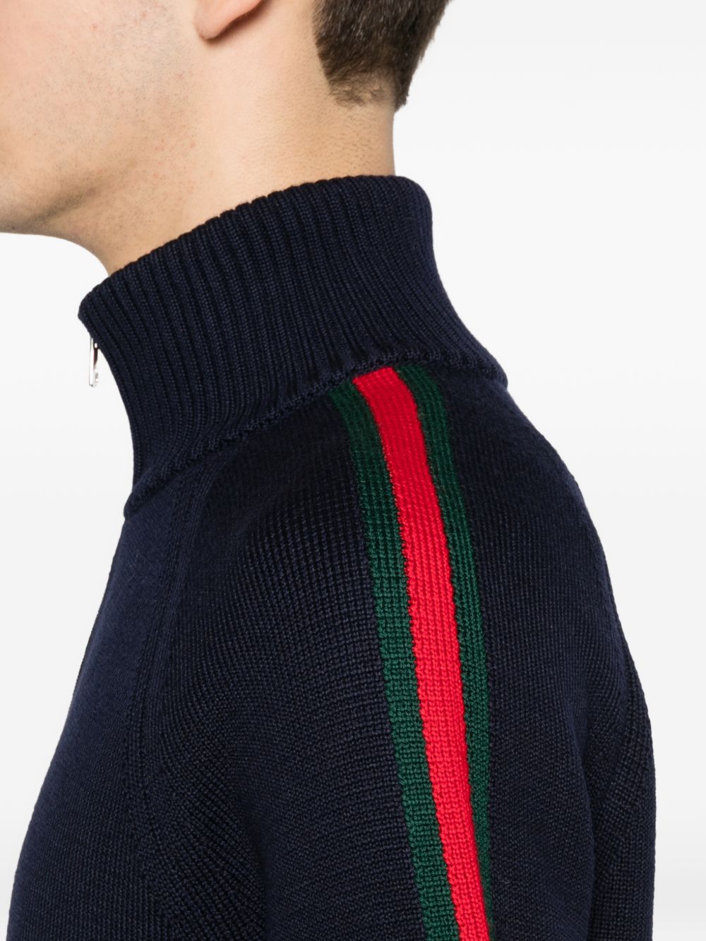 striped zip-up cardigan
