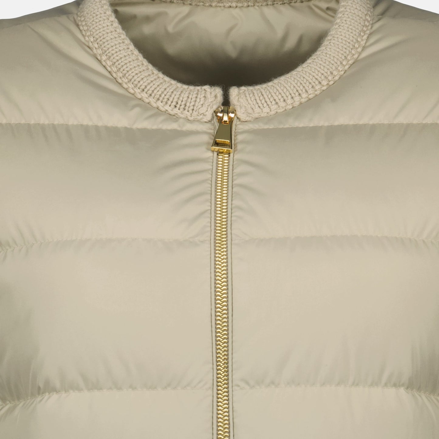 Light Beige Cropped Down Jacket