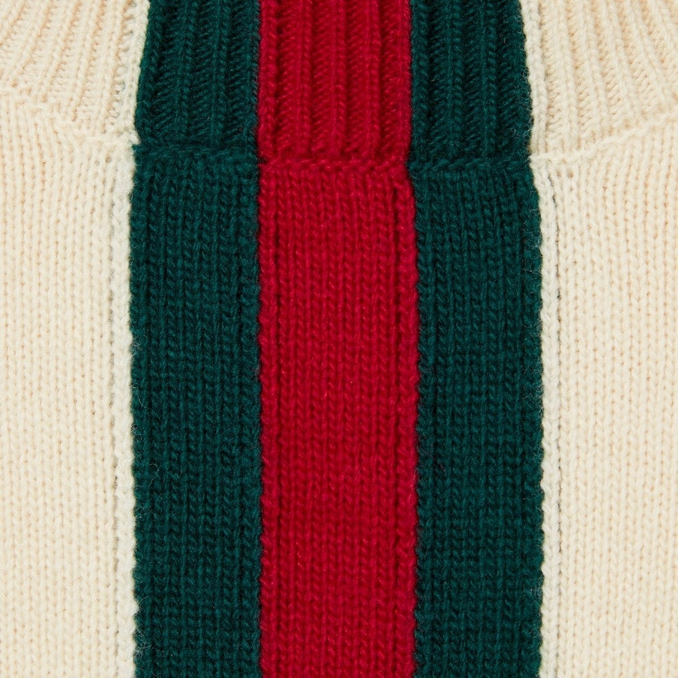 Knit wool sweater with Web intarsia