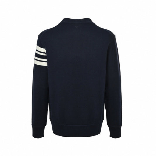 Logo Motif Cotton Knit Sweater