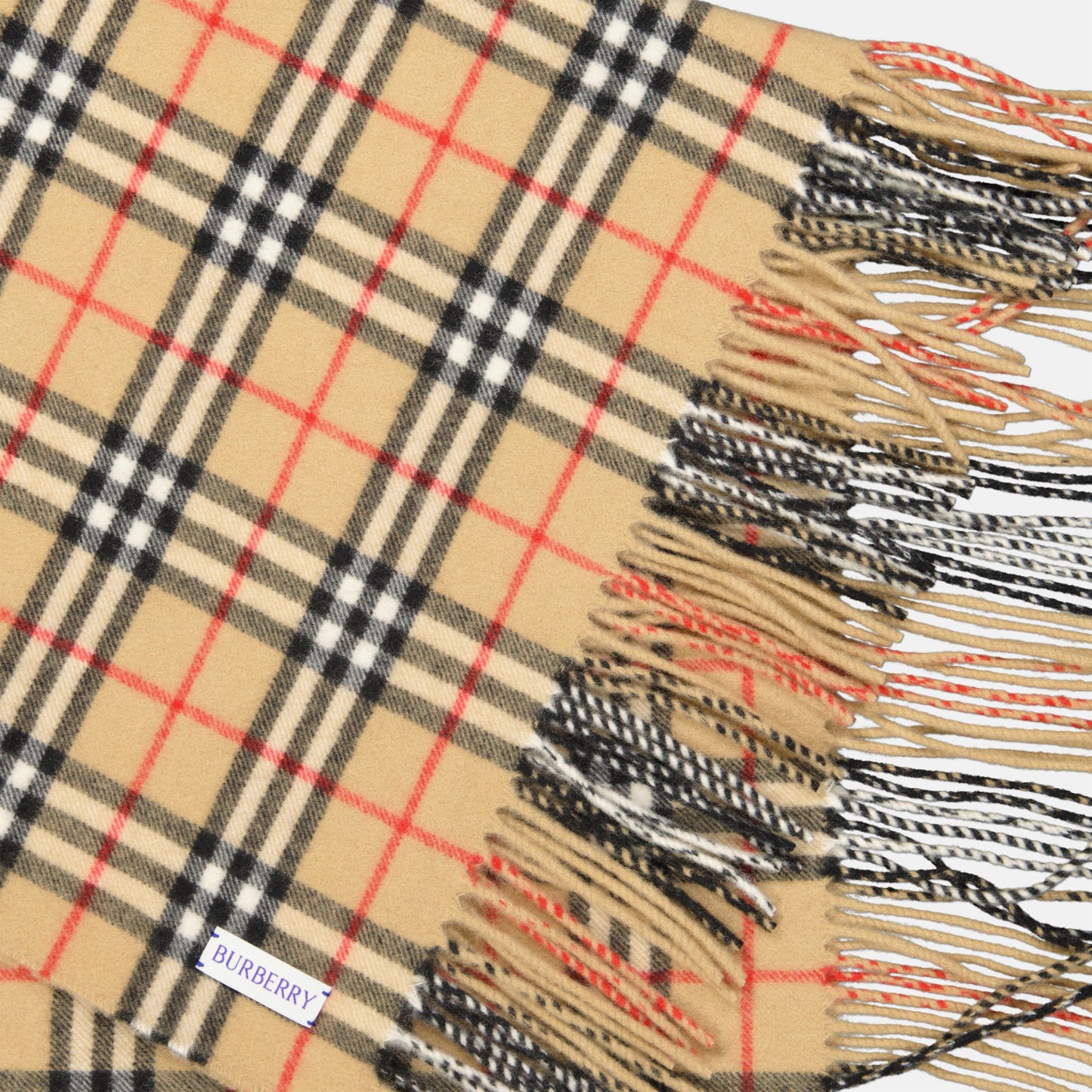 Classic Check Cashmere Scarf – Archive Beige