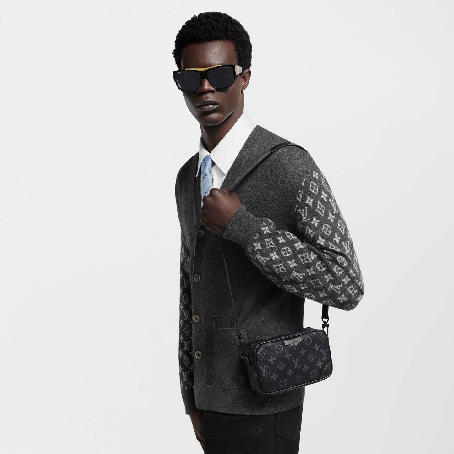 Eclipse Pochette / Mini Crossbody Bag (Black/Grey)