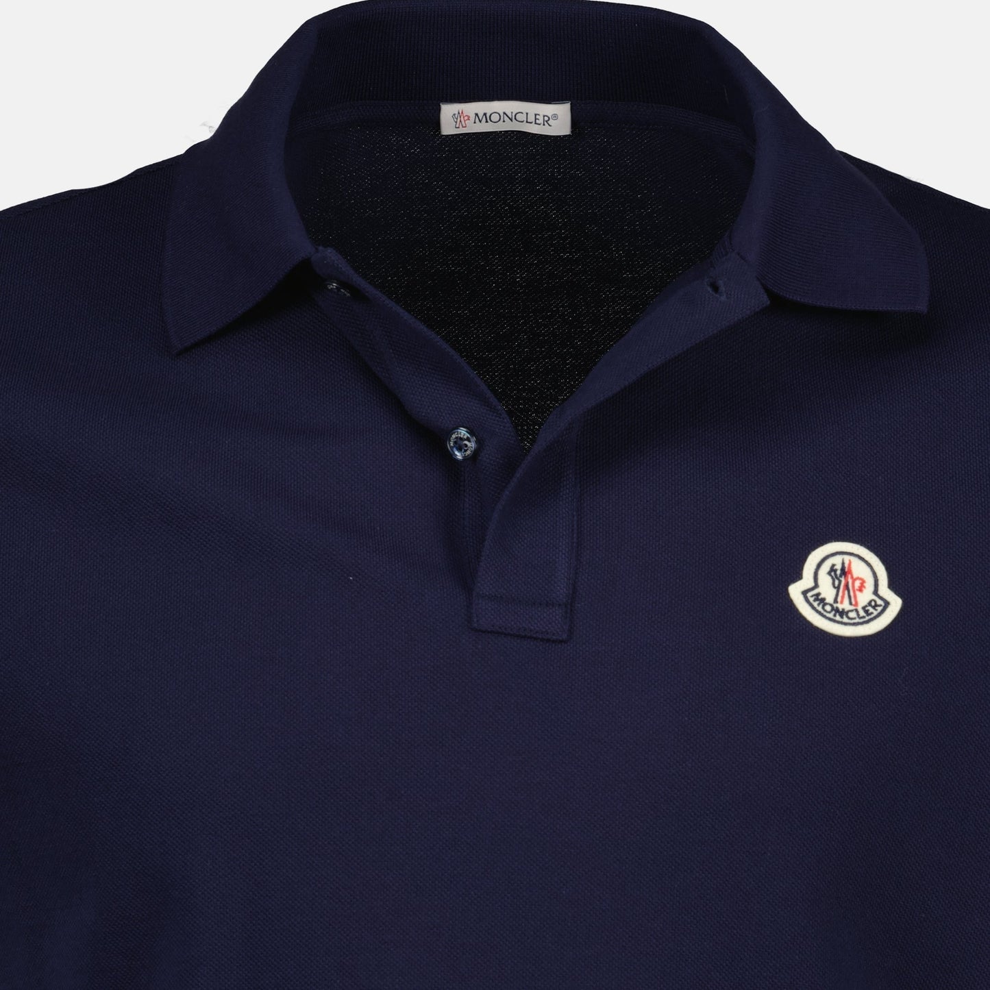 Navy Polo with Striped Sleeve Detail