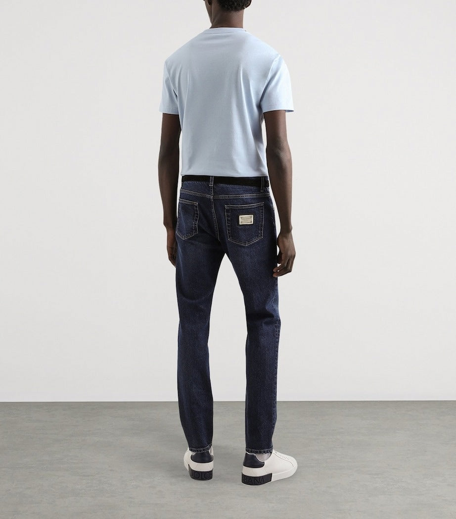 DG Slim-Fit Logo Plaque Jeans