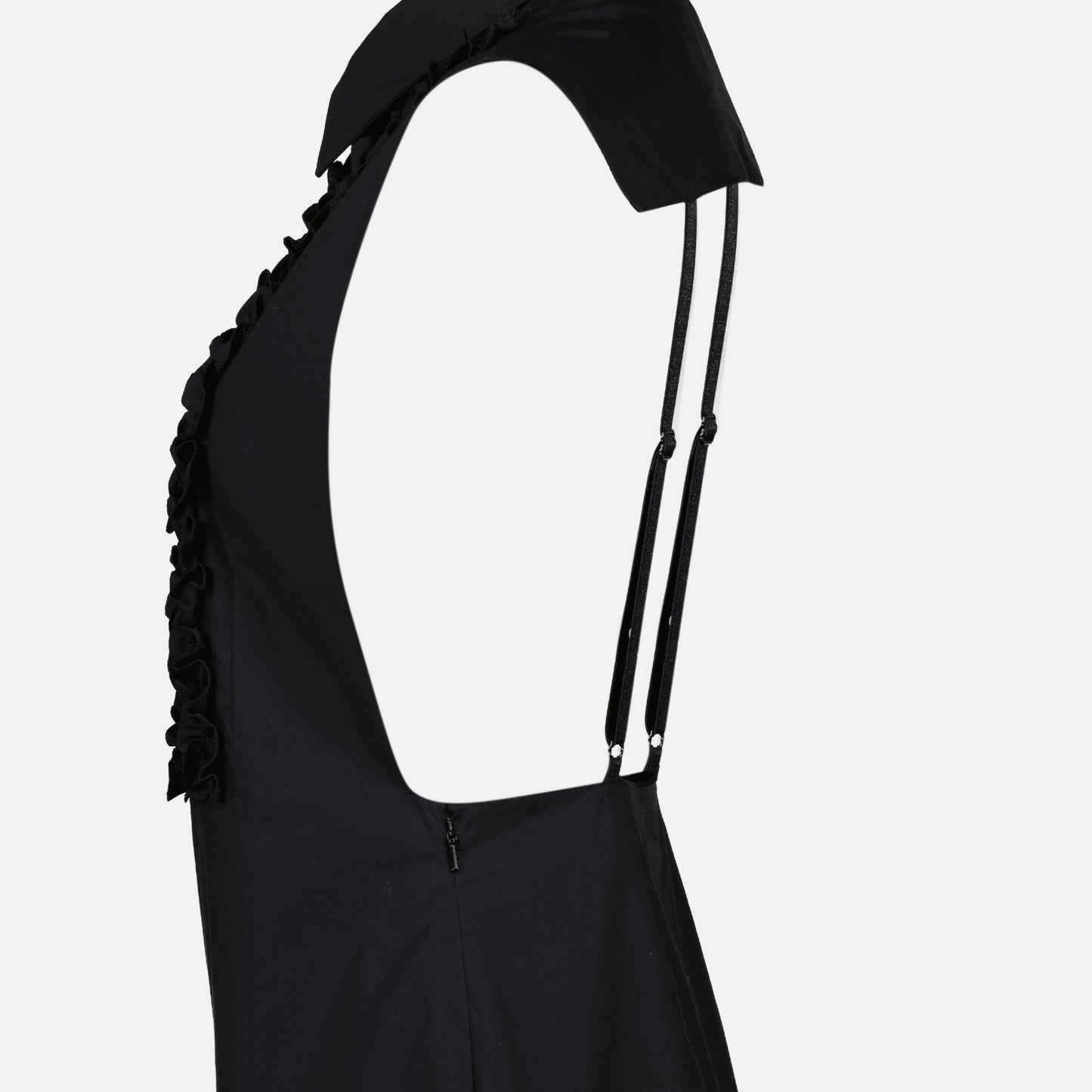 Ruffle-Bib Sleeveless Mini Dress