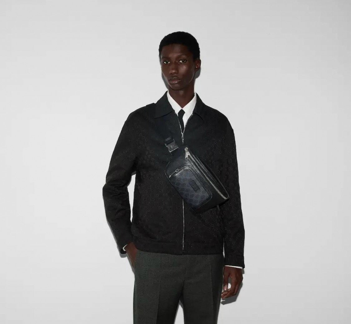 Black Leather Belt Bag
