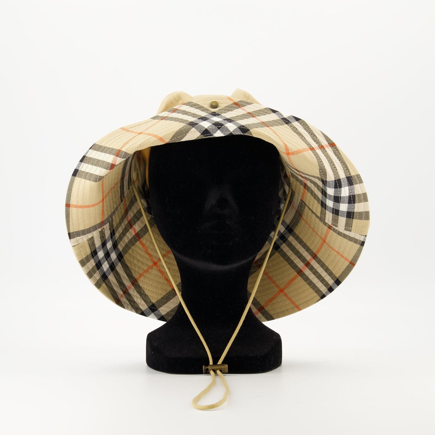 Vintage Check Wide-Brim Hat