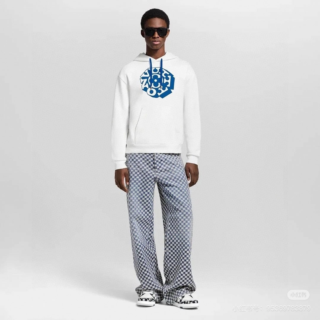Damier Checkerboard Jacquard Denim Jeans