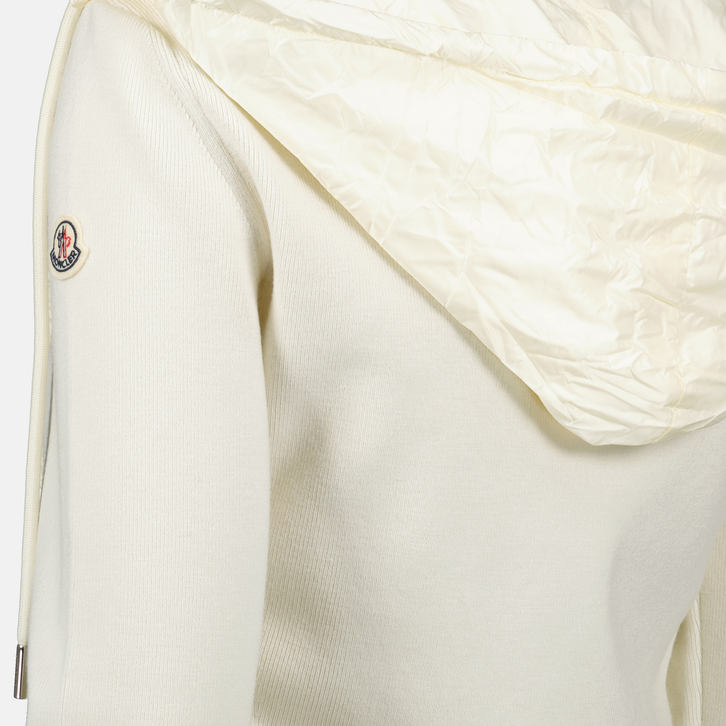 Ivory Knit Sleeve Puffer Jacket