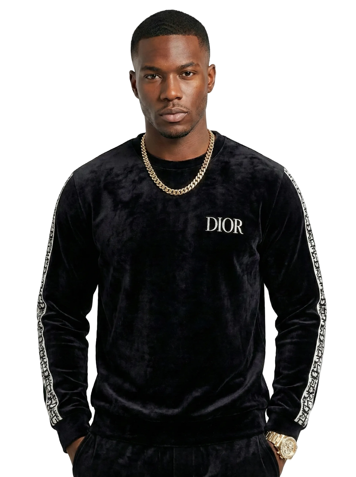 Logo Knit Sweatshirt with Signature Sleeve Band