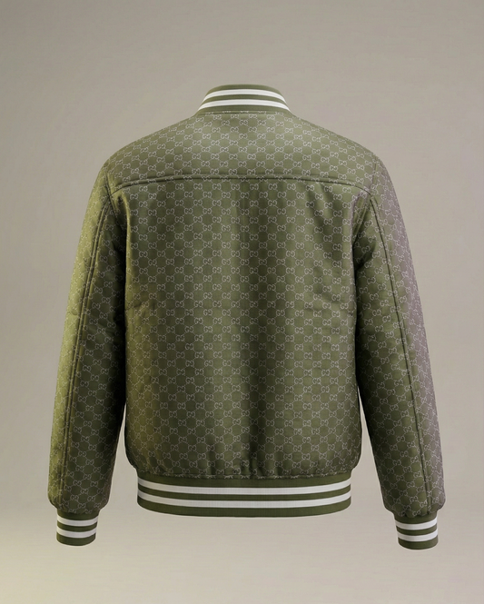 GG Padded Bomber Jacket in Green