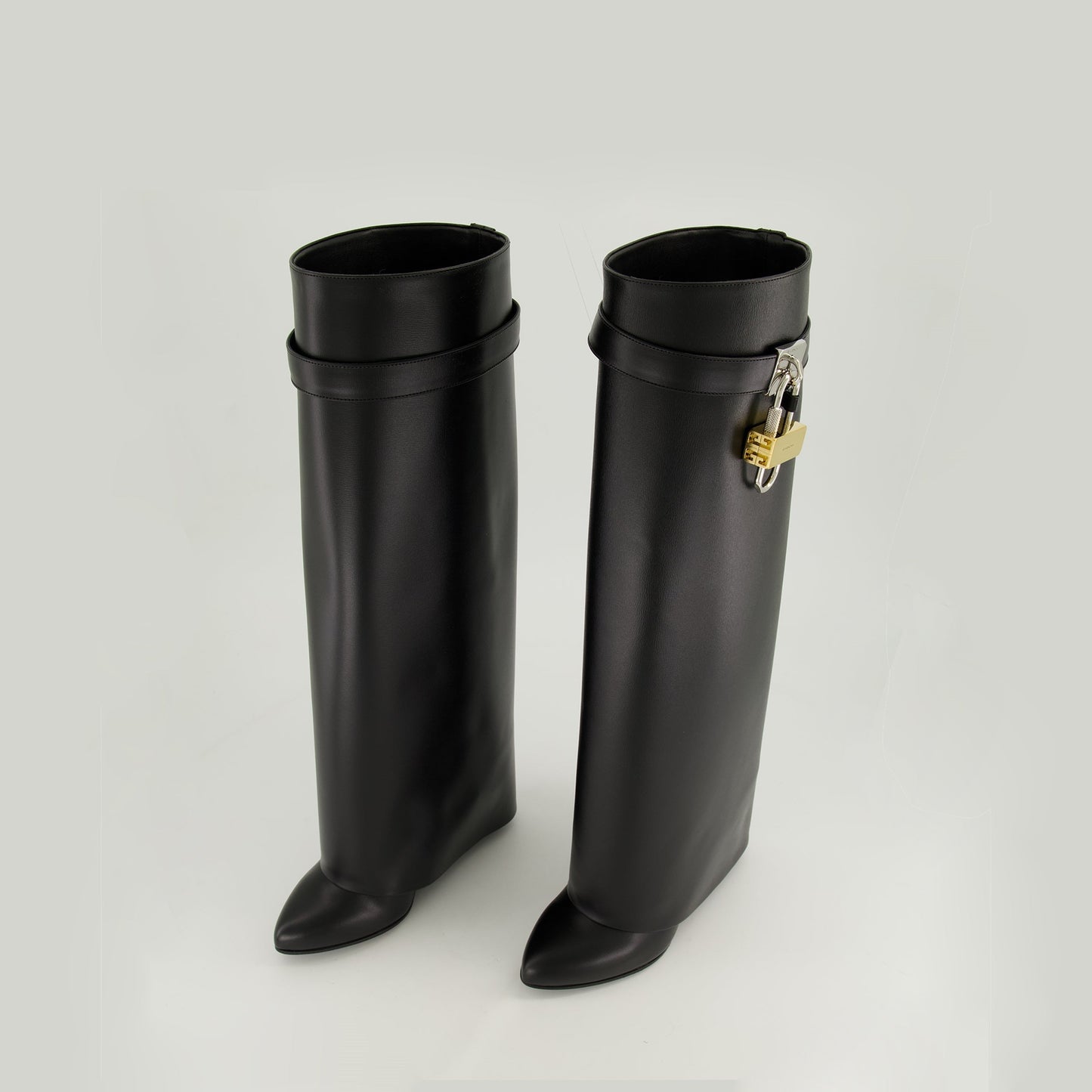 Shark Lock Knee-High Wedge Boots
