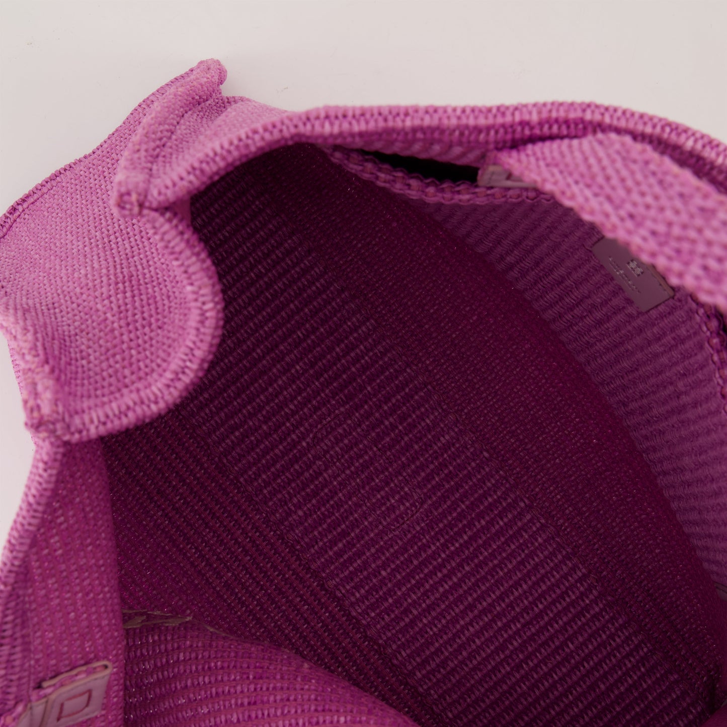 Pink Raffia Tote Bag with Logo