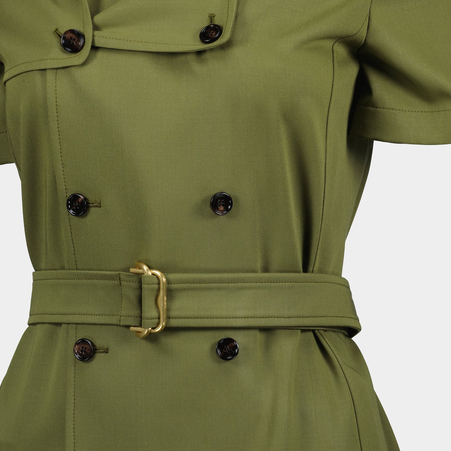 Double-Breasted Belted Trench Dress