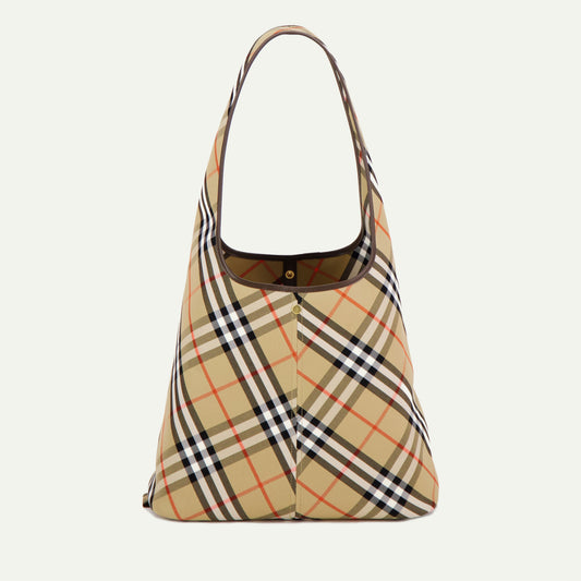 Check Slouchy Shoulder Tote