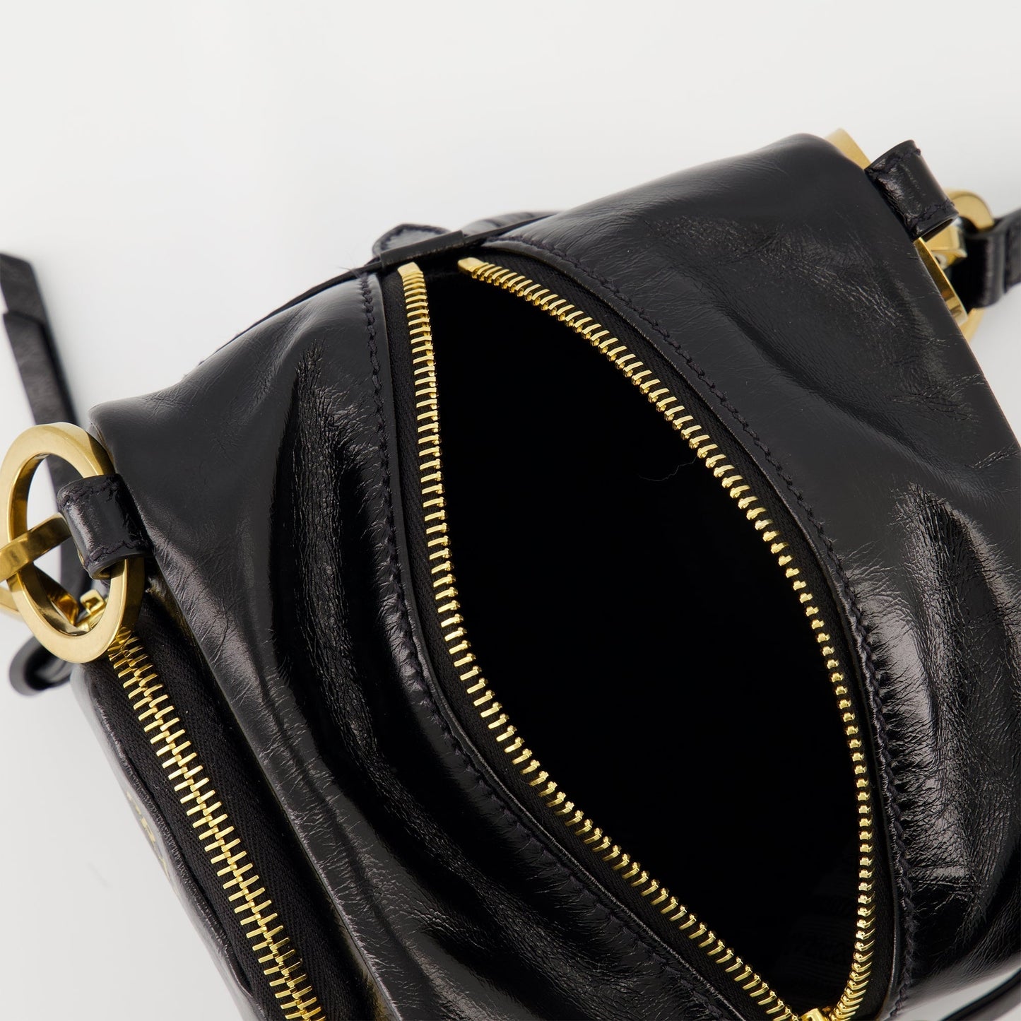 Mini Leather Shoulder Bag with Chain Detail