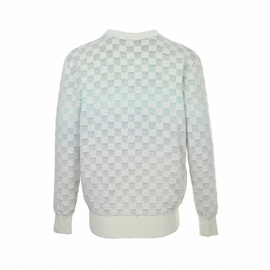 Damier Pattern Knit Sweater