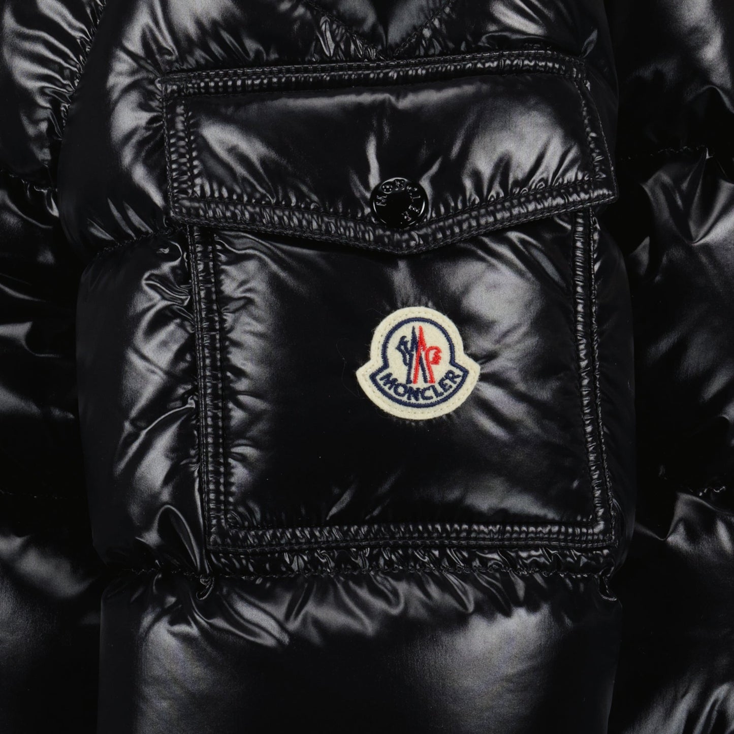 Black Glossy Hooded Puffer Jacket