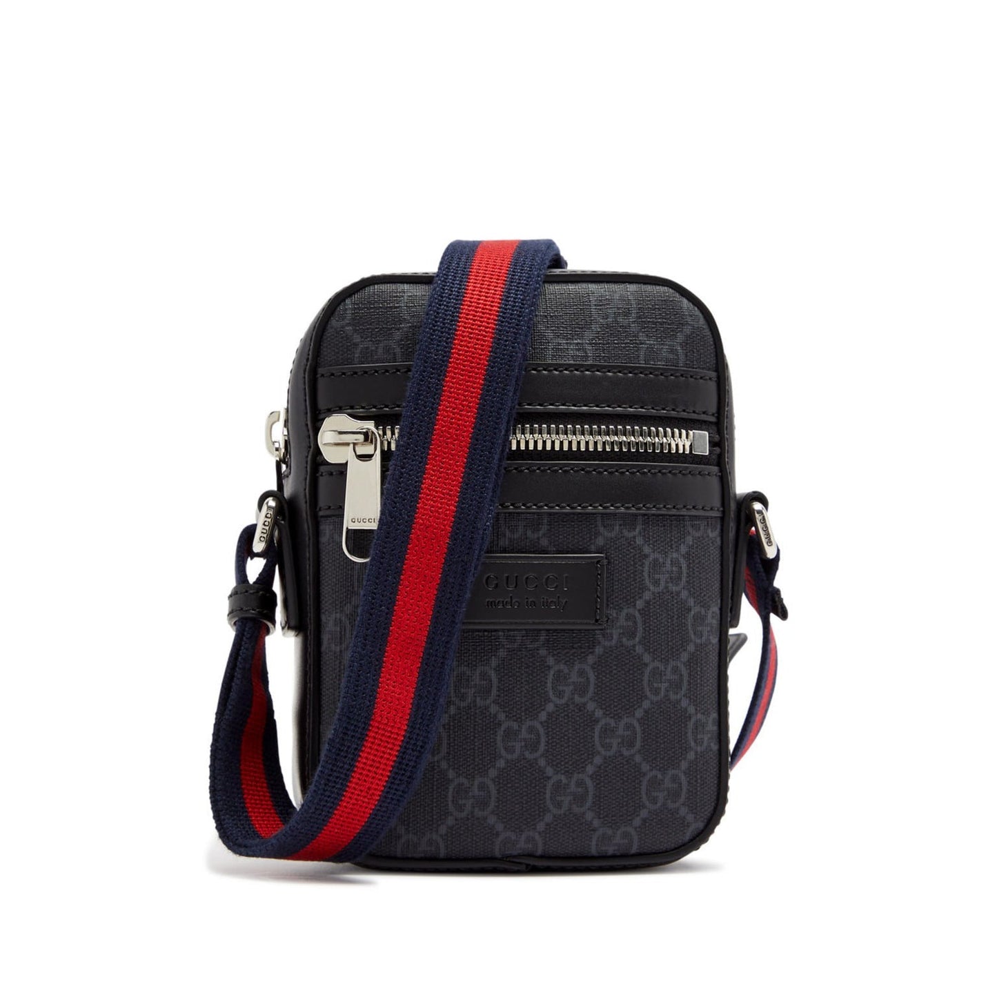 Supreme Mini Crossbody Bag with Web Strap (Black/Grey)