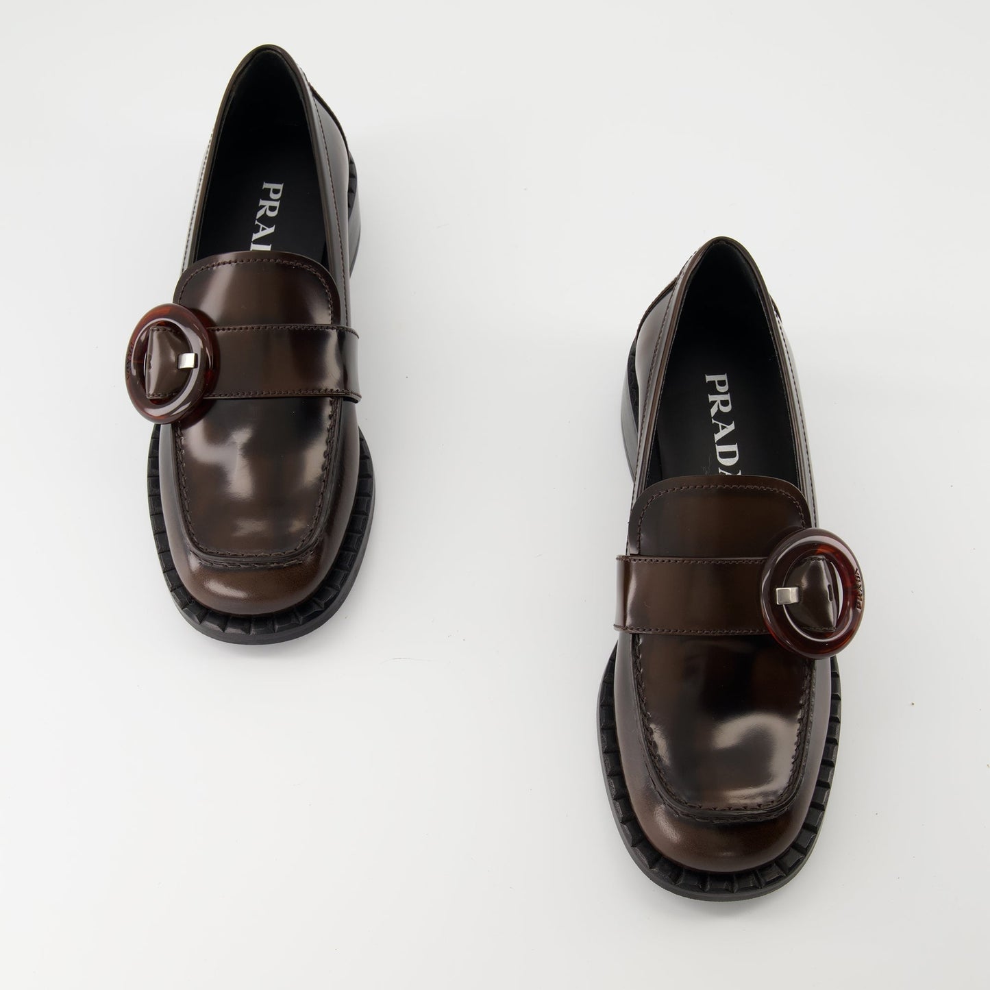 Glossed Brown Loafers
