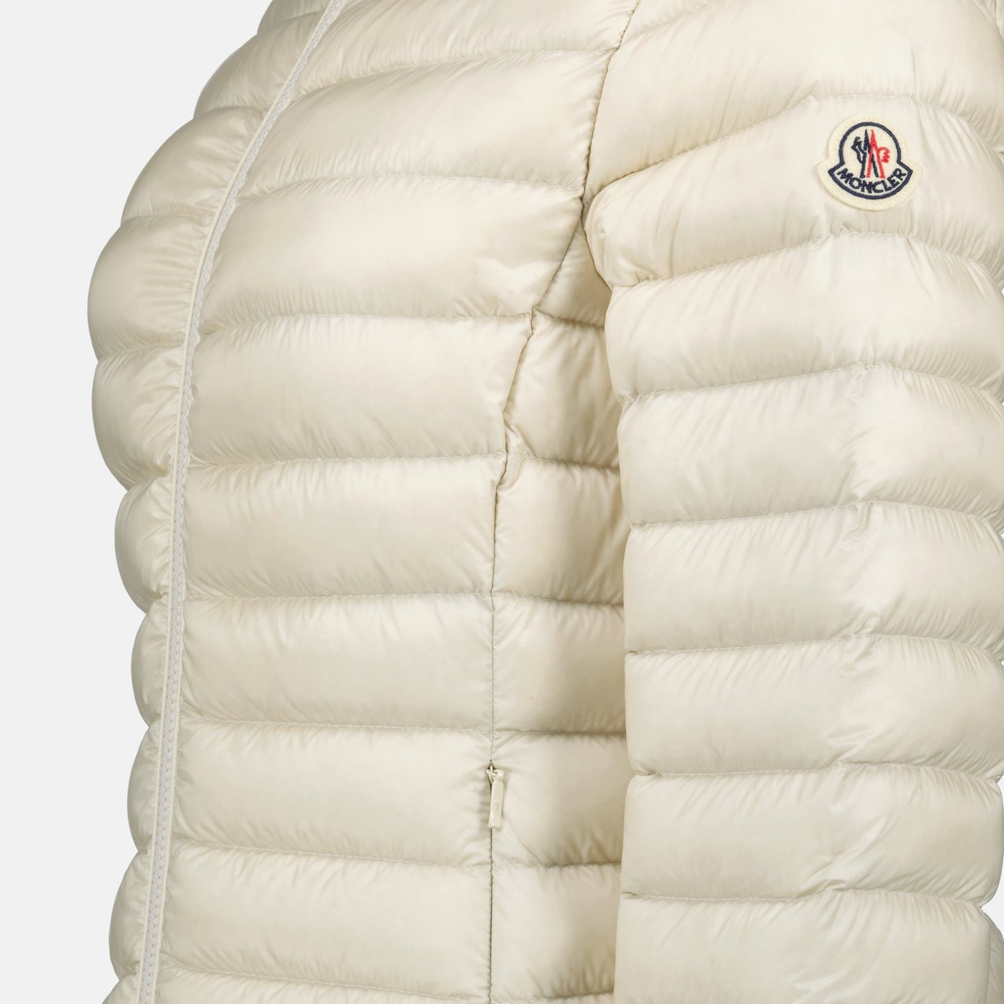 Cream Lightweight Hooded Down Jacket
