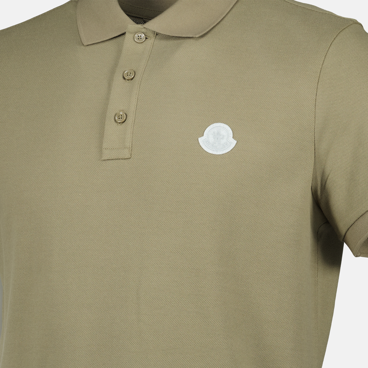 Khaki Polo Shirt with Tonal Logo