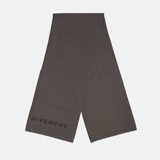 Logo Wool Scarf – Brown