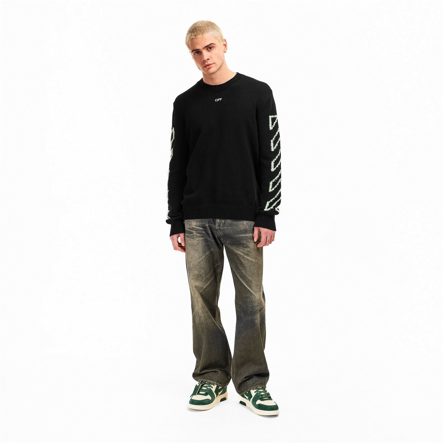 Diagonal Arrow Crew Neck Jumper