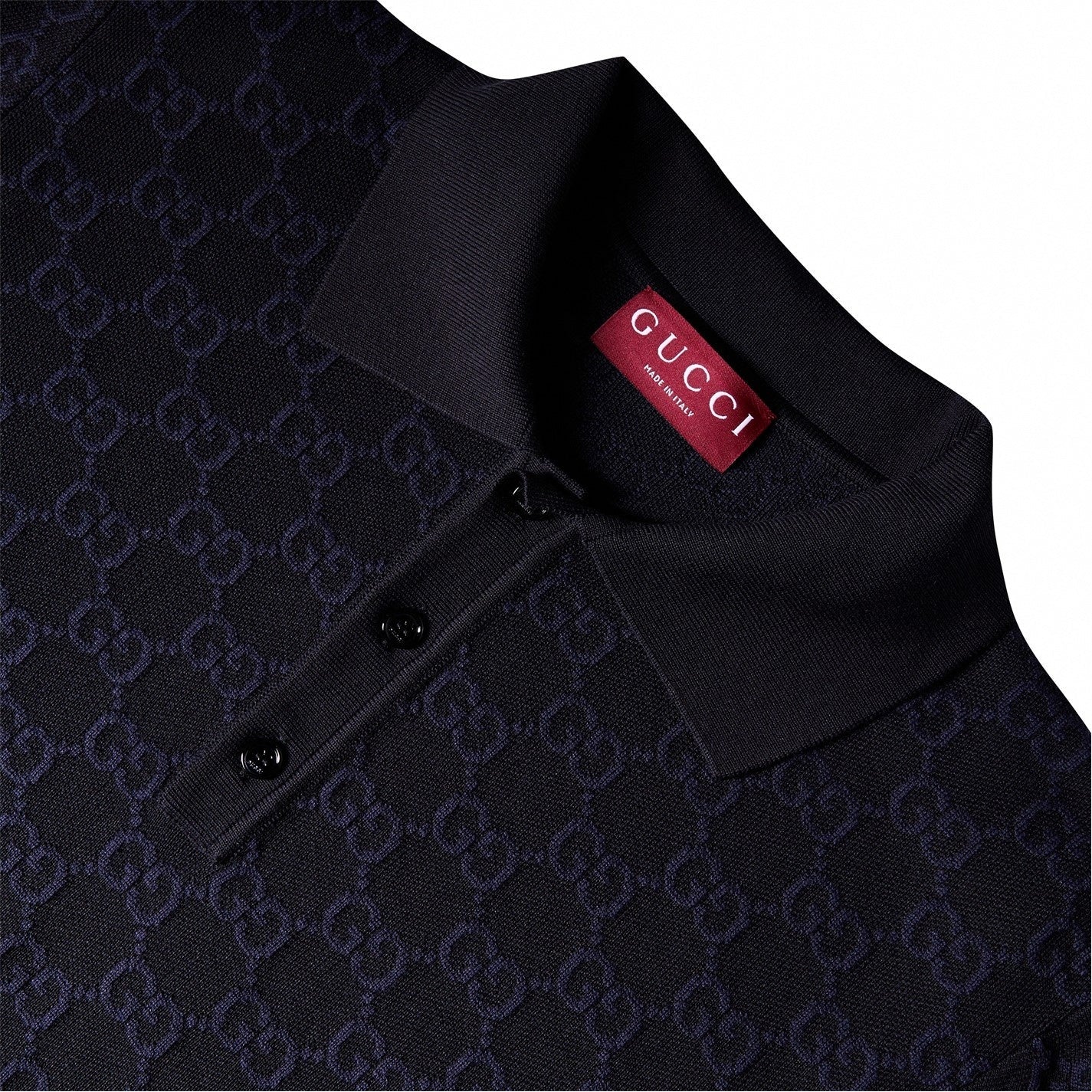 GG Monogram Cotton Silk Polo Shirt