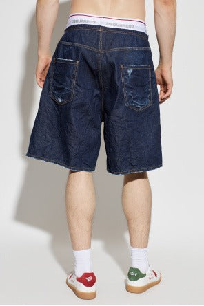 Men’s Navy Blue Denim Shorts