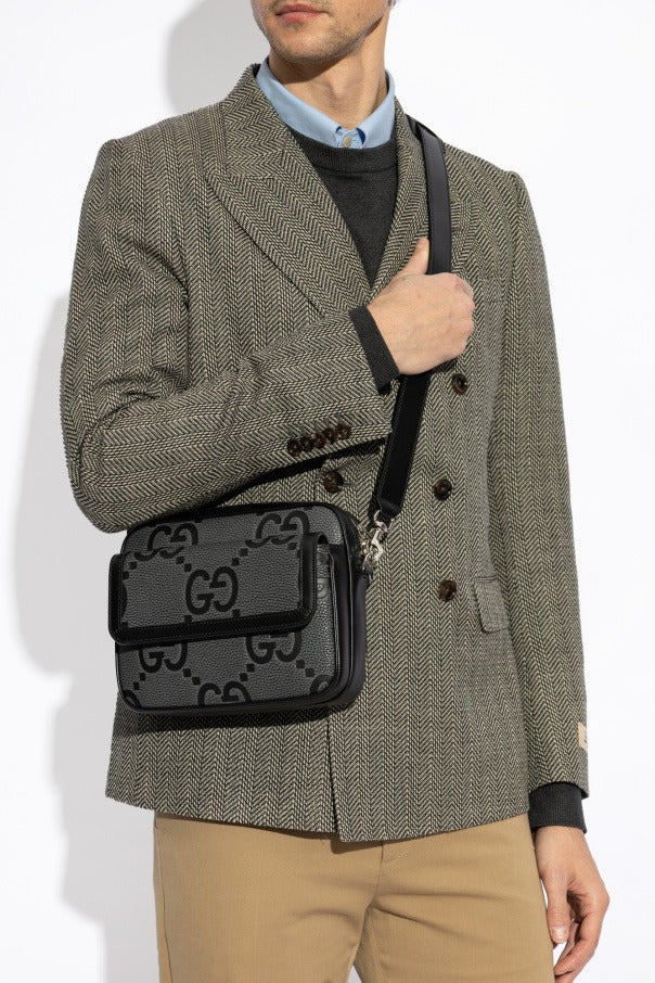 Grey Jumbo GG Small Shoulder Bag