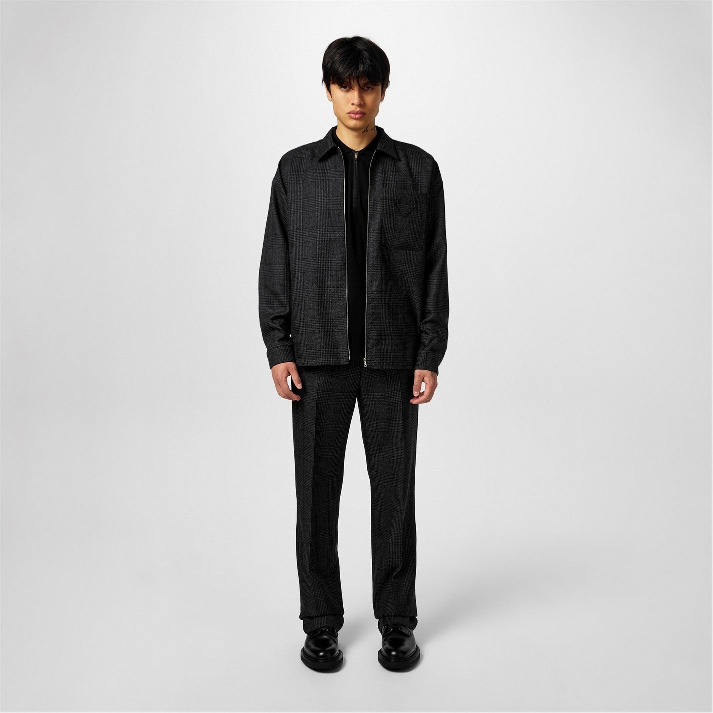 Check Wool Overshirt Jacket