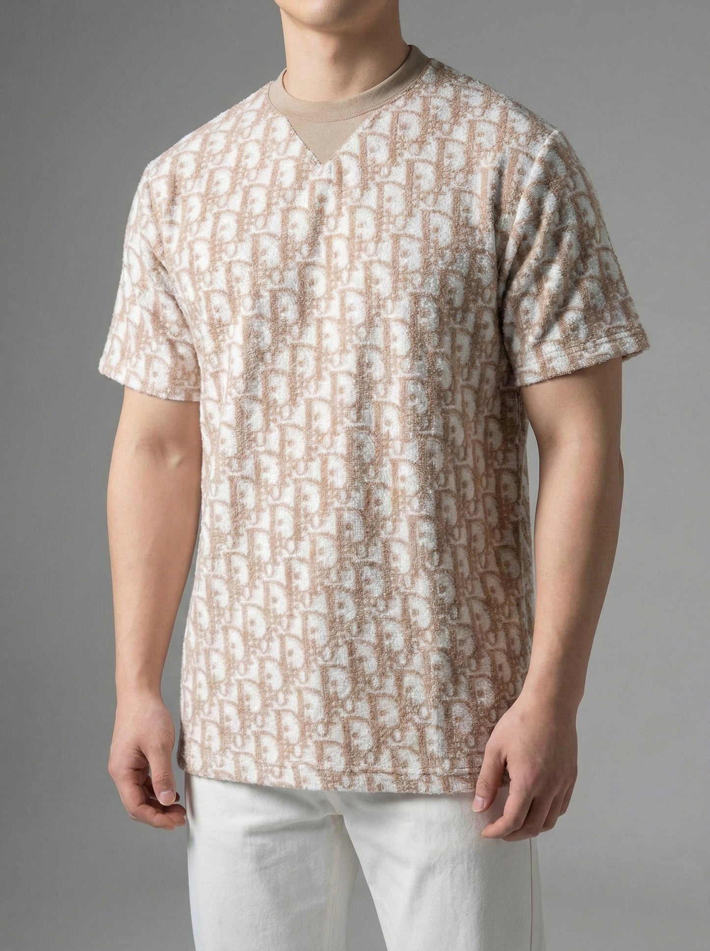 Oblique Monogram Toweling T-Shirt | Beige