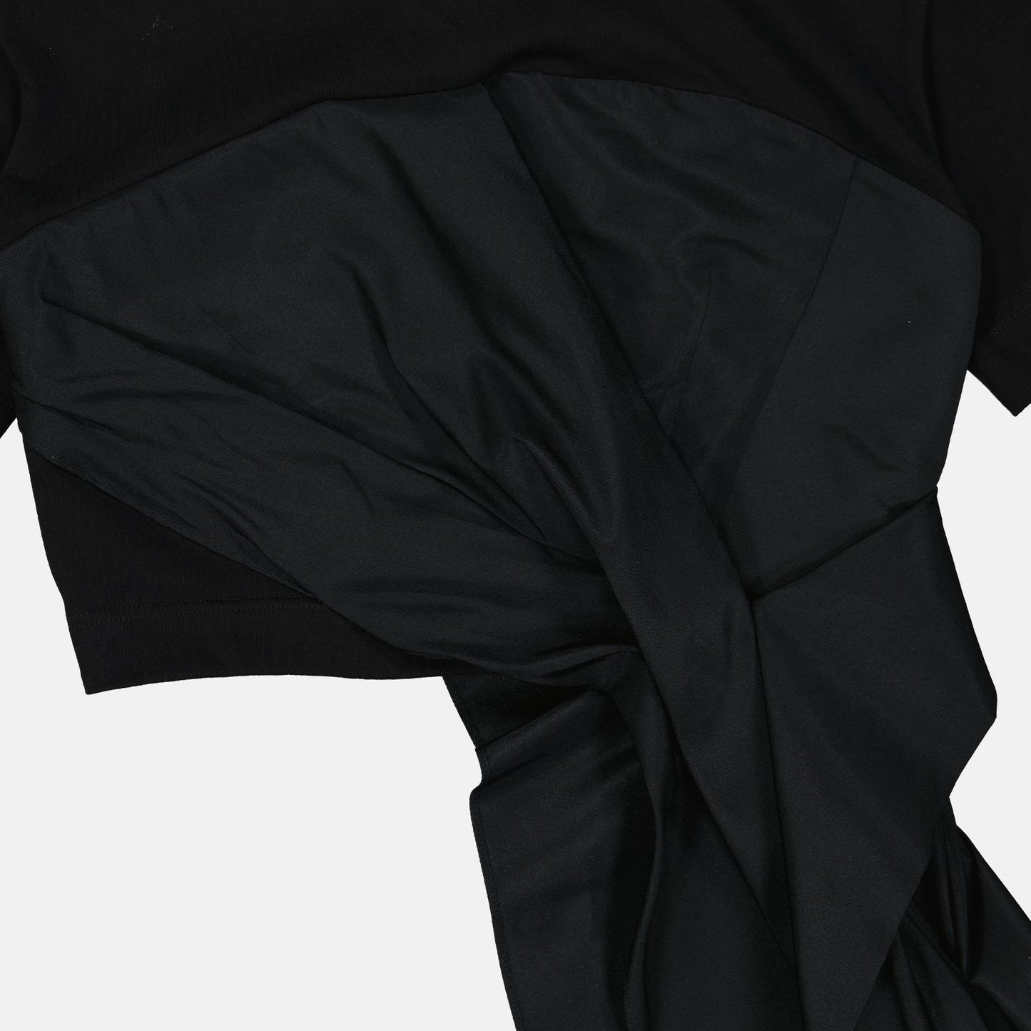 Draped Knot Crop T-Shirt