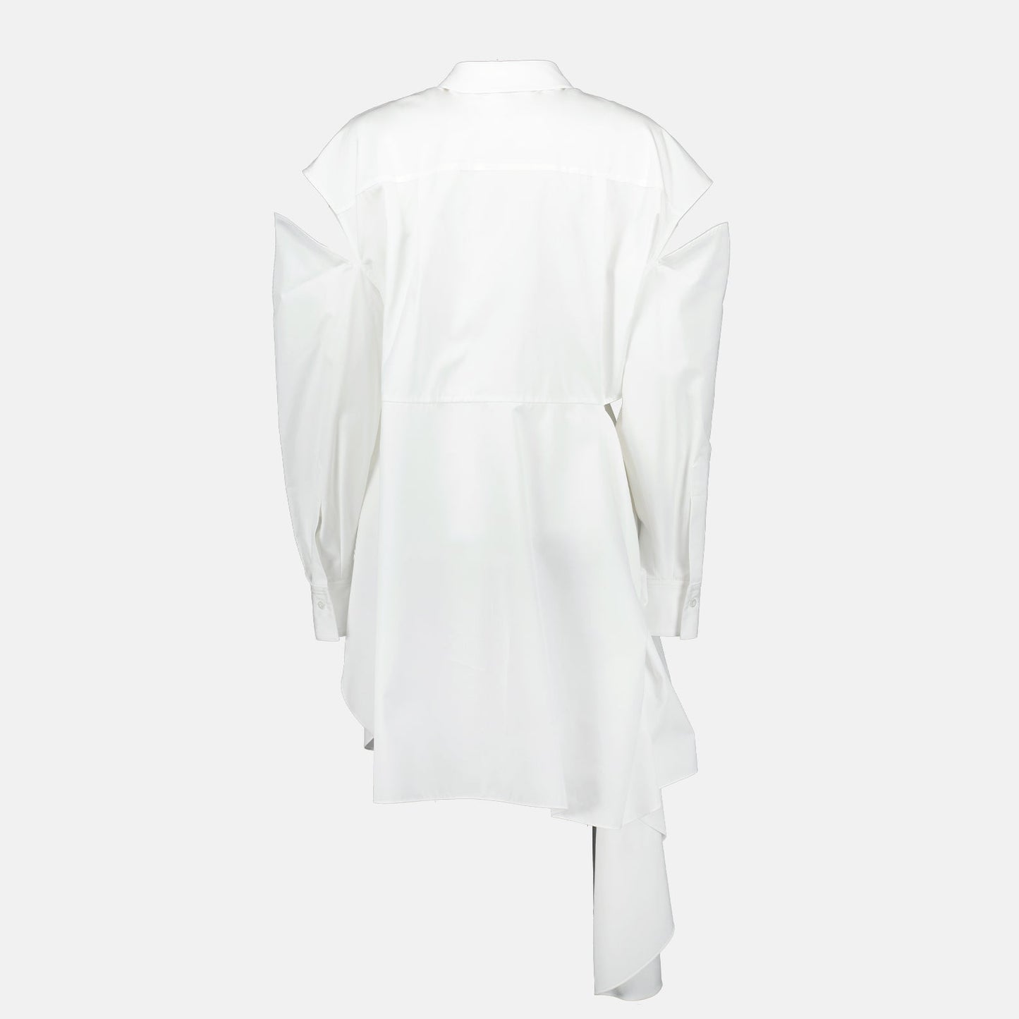 Sculptural Ruffle Shirt Dress