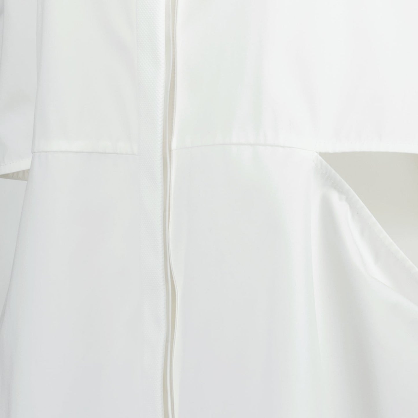 Sculptural Ruffle Shirt Dress