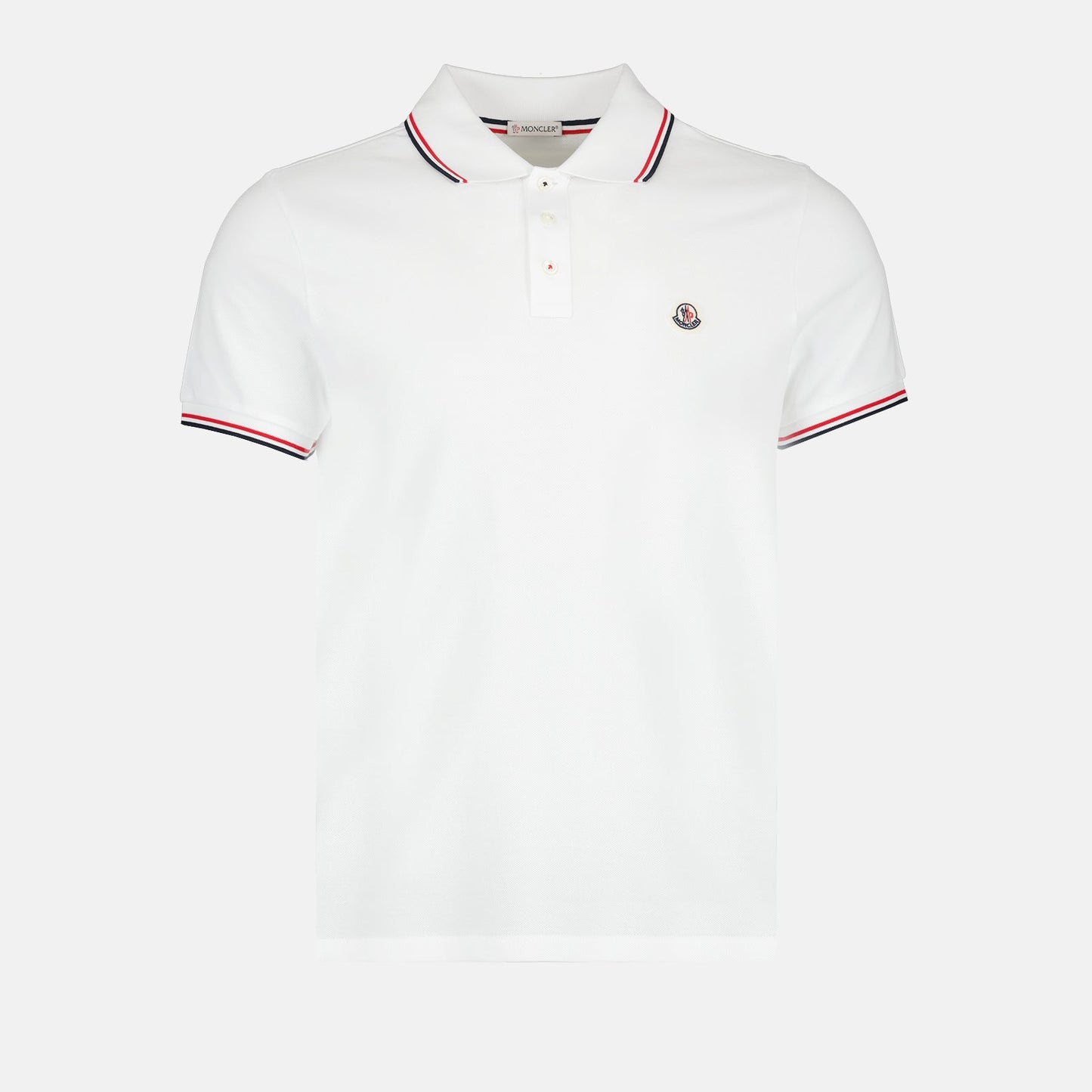 Classic White Polo Shirt with Signature Tricolor Trim
