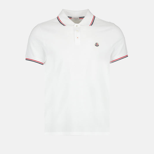 Classic White Polo Shirt with Signature Tricolor Trim