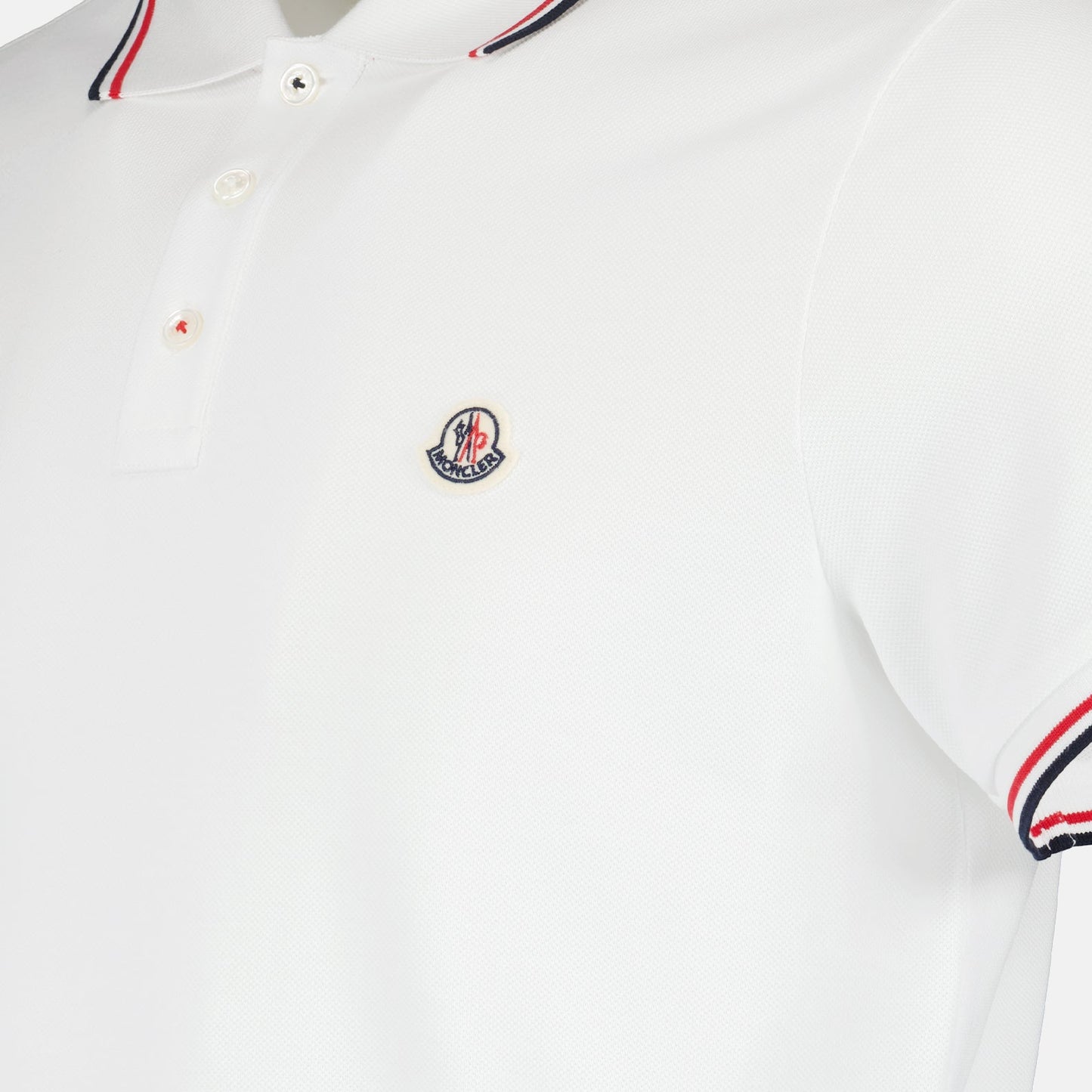 Classic White Polo Shirt with Signature Tricolor Trim