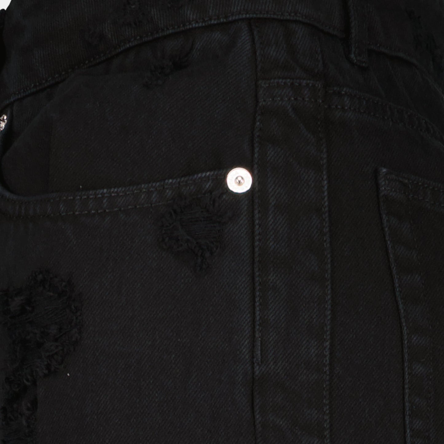 Distressed Black Slim-Fit Jeans