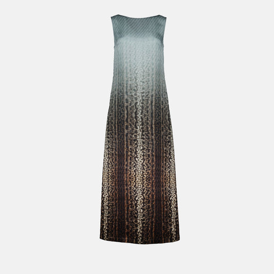 Gradient Animal-Print Maxi Dress