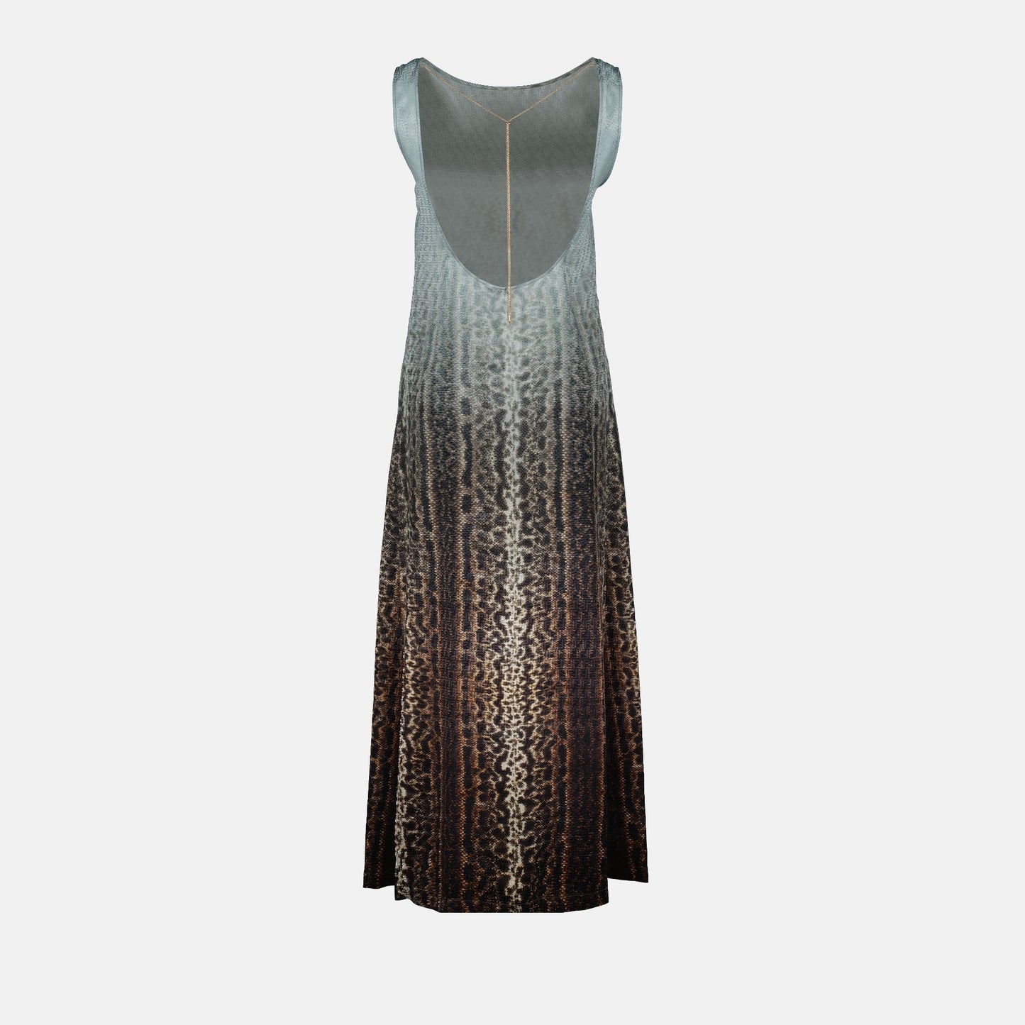 Gradient Animal-Print Maxi Dress