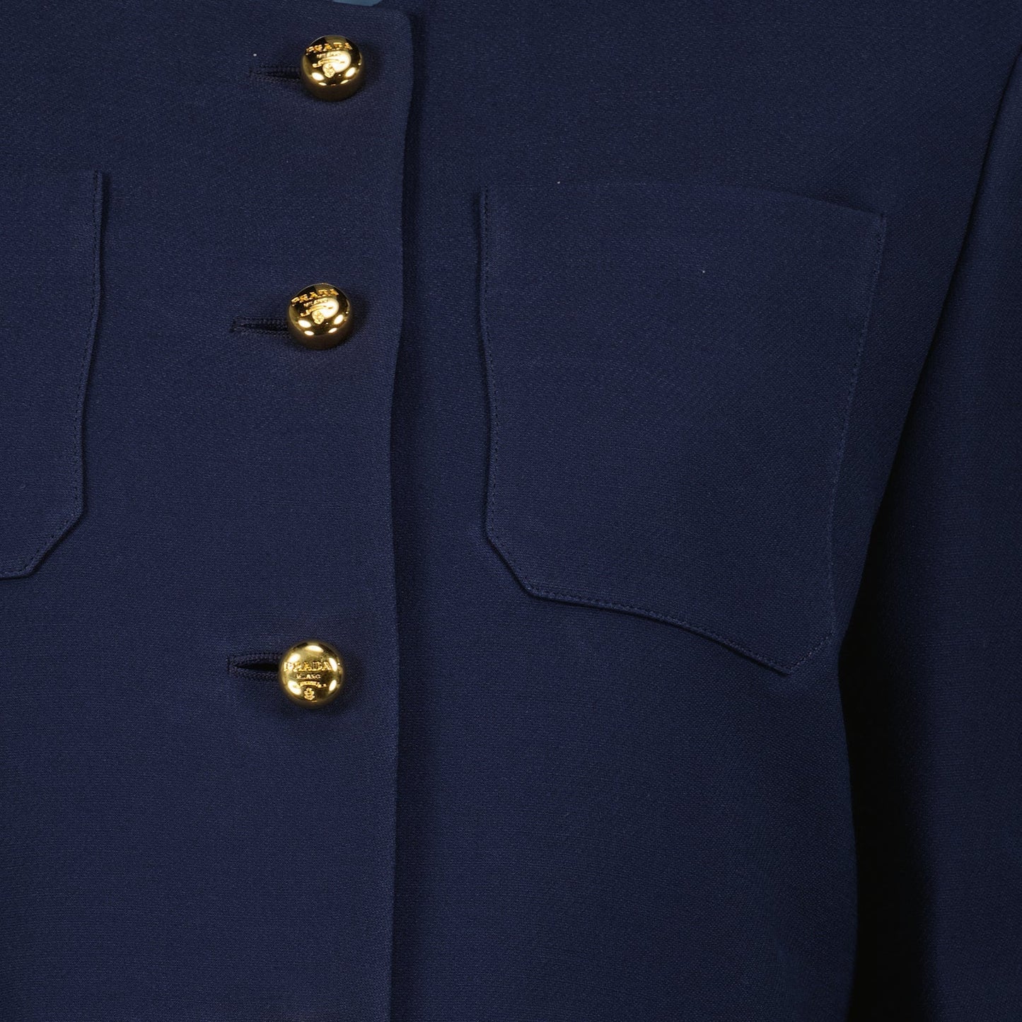 Cropped Structured Jacket with Gold Buttons