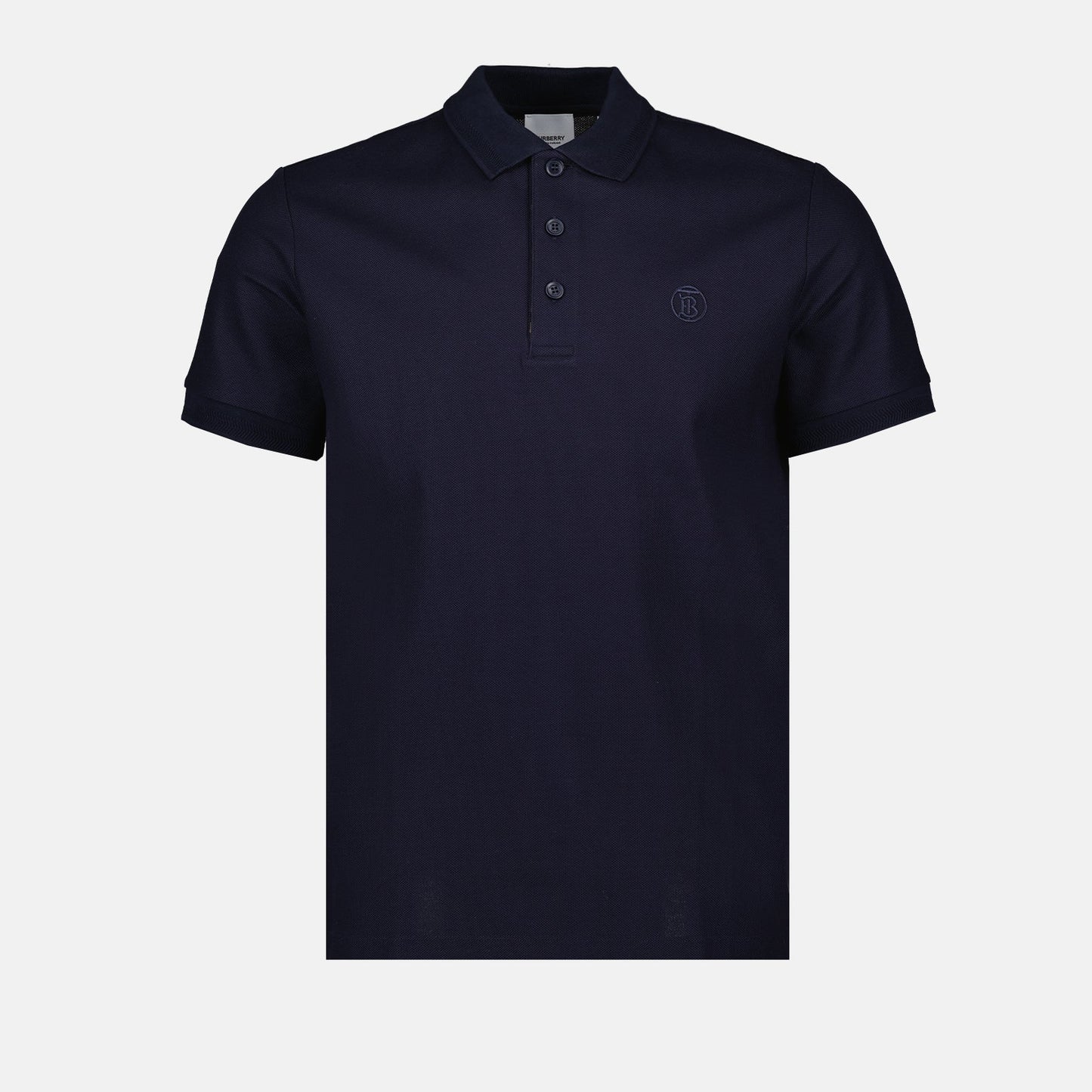 Navy Polo with Signature Check Placket